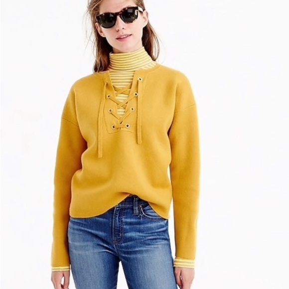 J. Crew Yellow Off-the-Shoulder Sweater - Picture 7 of 10